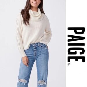 Paige Brynlee Ivory Cashmere Cowl Neck Sweater